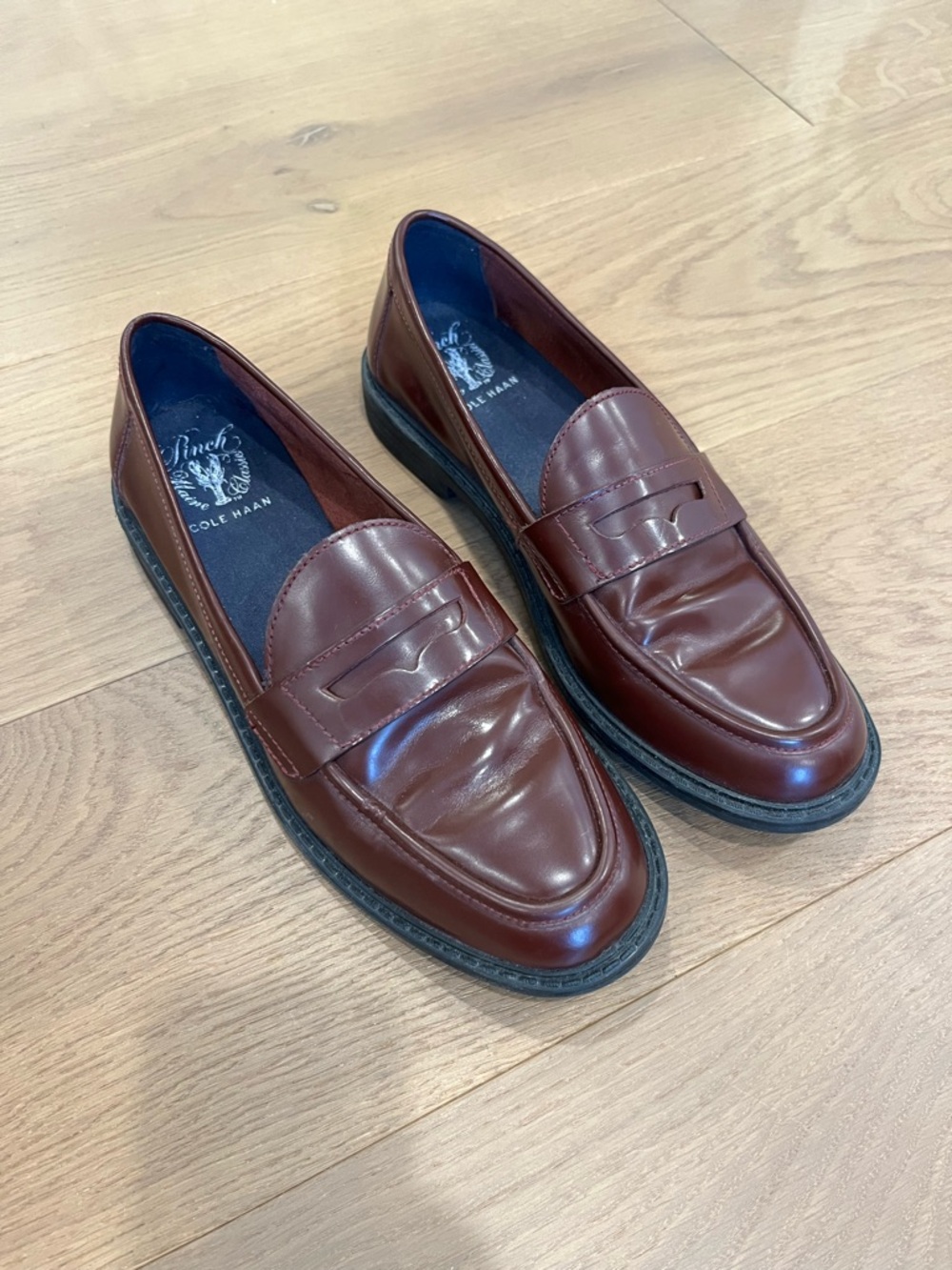 Cole Haan Burgundy Leather Penny Loafers